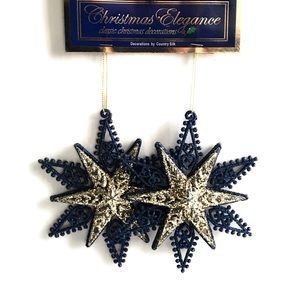 2 Star Christmas Ornaments - NWT